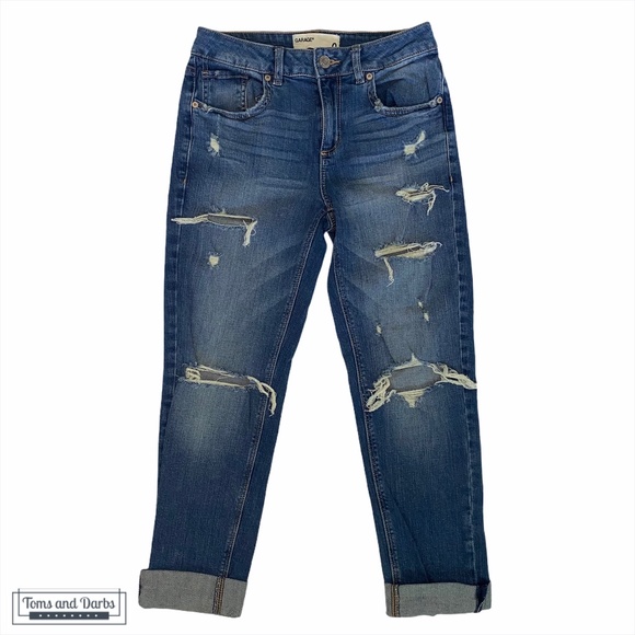 Garage Boyfriend Ripped Jeans Blue - Picture 1 of 6